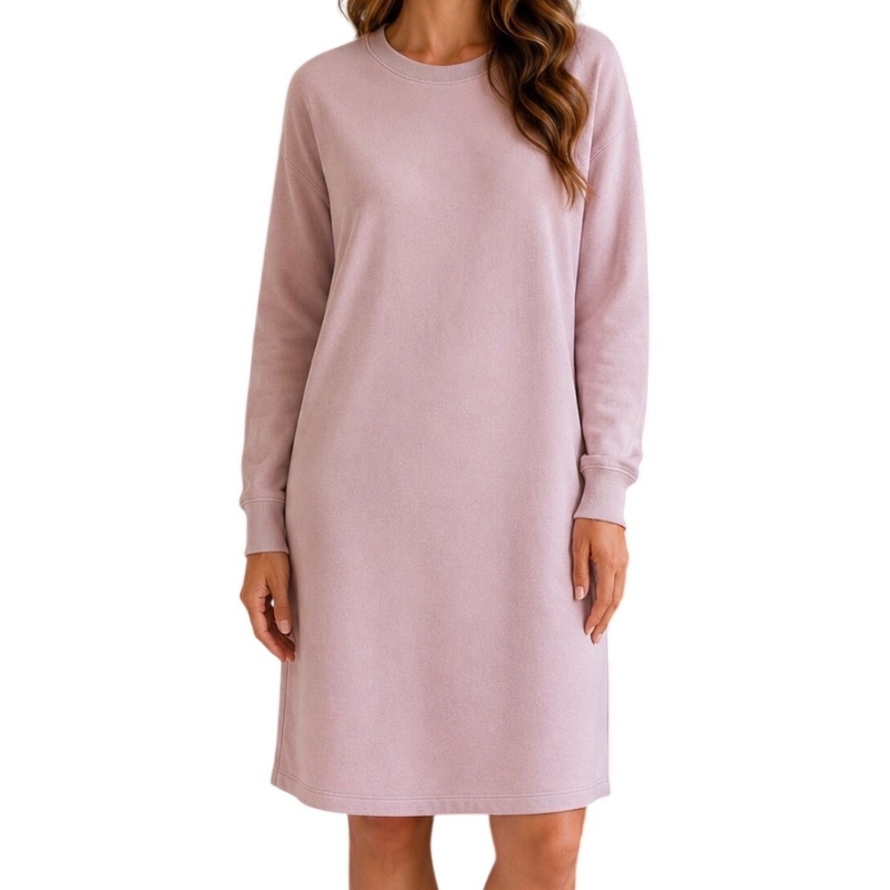 Universal Thread Large Sweatshirt Dress Pajamas Pink Fleece Mini Relaxed